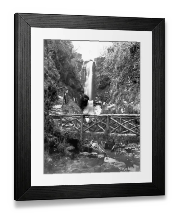 Framed Print : Ess-na-Larech, a waterfall, Glenariff, taken in Apr. 1908 Framed Print : Ess-na-Larech, a waterfall, Glenariff, taken in Apr. 1908
