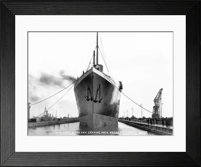 Framed Print : The Olympic in the Era Graving Dock, Belfast Framed Print : The Olympic in the Era Graving Dock, Belfast