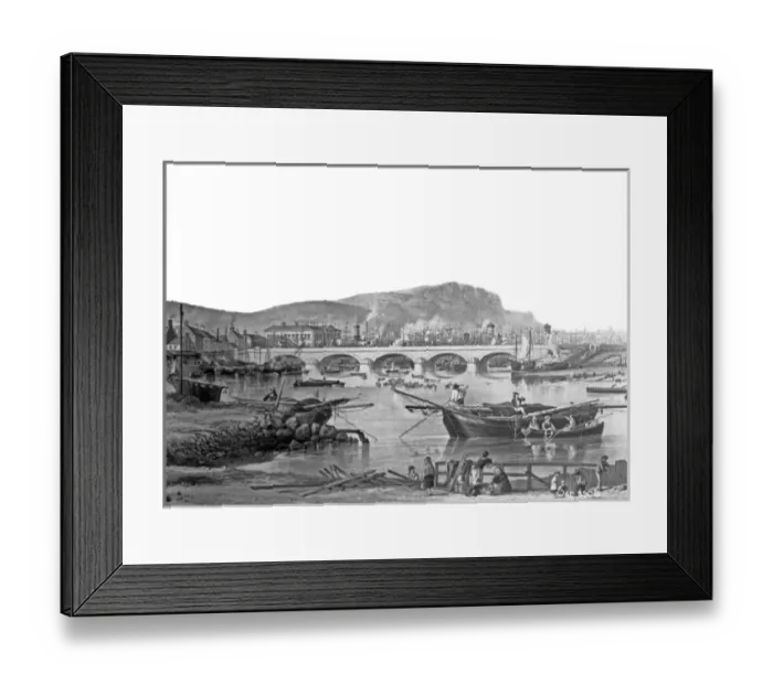 Framed Print : A copy of a drawing of Old Belfast, Queens bridge Framed Print : A copy of a drawing of Old Belfast, Queens bridge