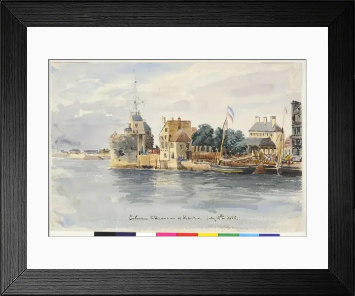Framed Print : Entrance to Harbour of Havre Framed Print : Entrance to Harbour of Havre