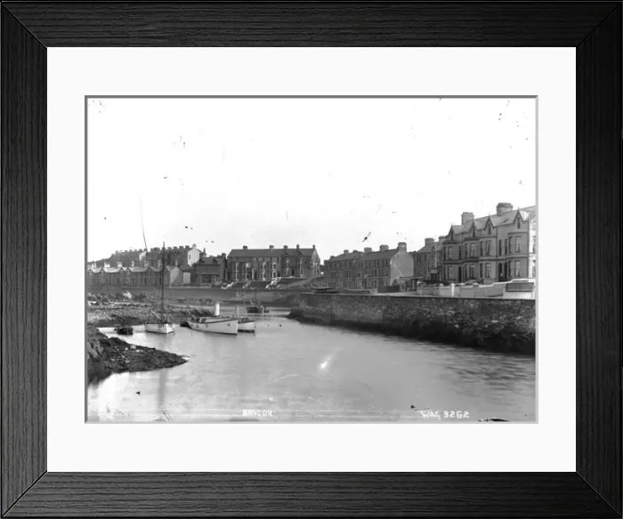 Framed Print : Bangor - a view of the Long Hole with boats and the houses of Seacliffe road Framed Print : Bangor - a view of the Long Hole with boats and the houses of Seacliffe road