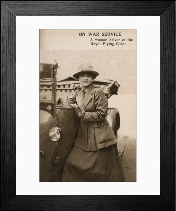 Framed Print : WW1 - A woman driver of the Royal Flying Corps Framed Print : WW1 - A woman driver of the Royal Flying Corps