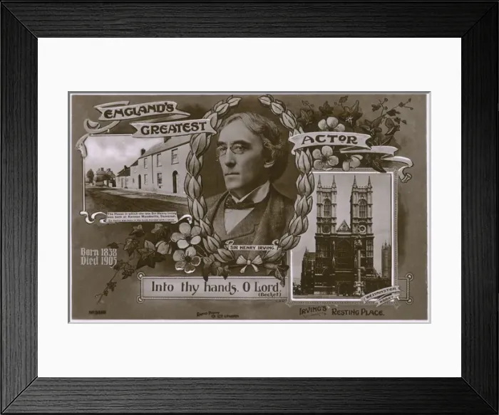 Framed Print : Memorial postcard to Sir Henry Irving Framed Print : Memorial postcard to Sir Henry Irving