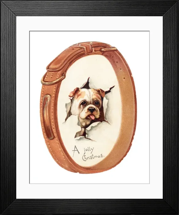 Framed Print : Christmas card in the shape of a dogs collar Framed Print : Christmas card in the shape of a dogs collar