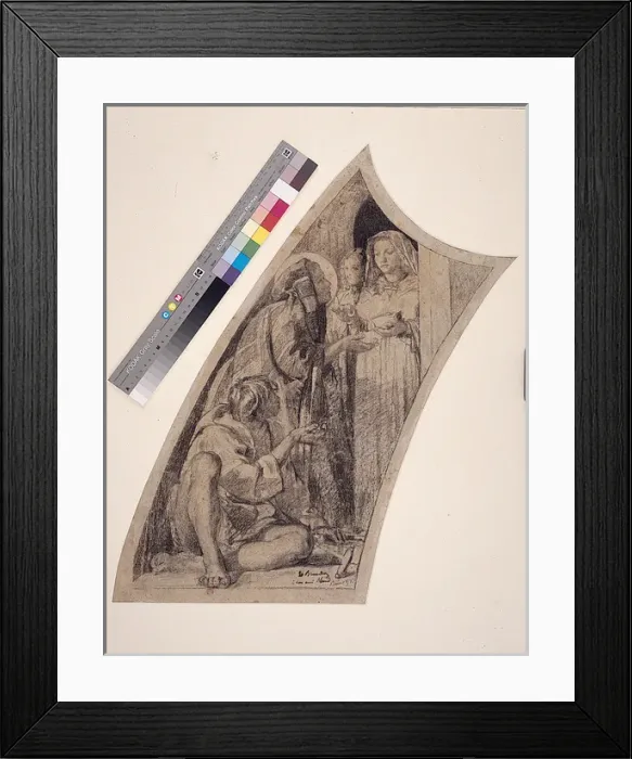 Framed Print : Drawing for a Wall Painting for S. Brigida in Piazza Farnese Framed Print : Drawing for a Wall Painting for S. Brigida in Piazza Farnese