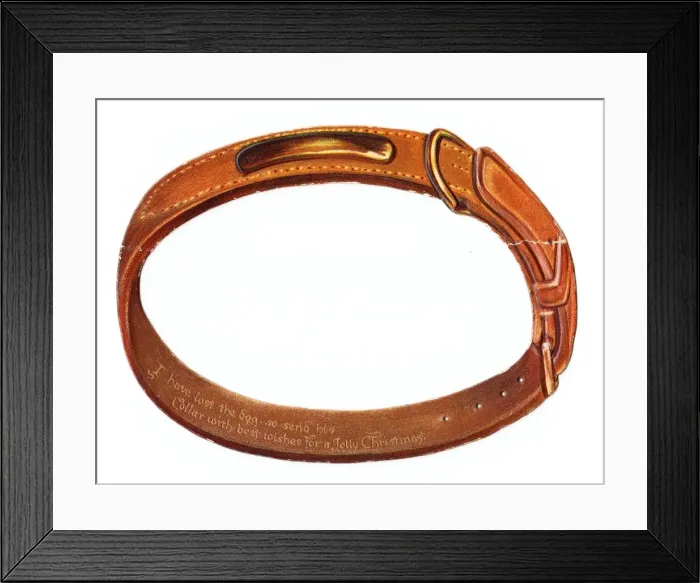 Framed Print : Christmas card in the shape of a dogs collar Framed Print : Christmas card in the shape of a dogs collar