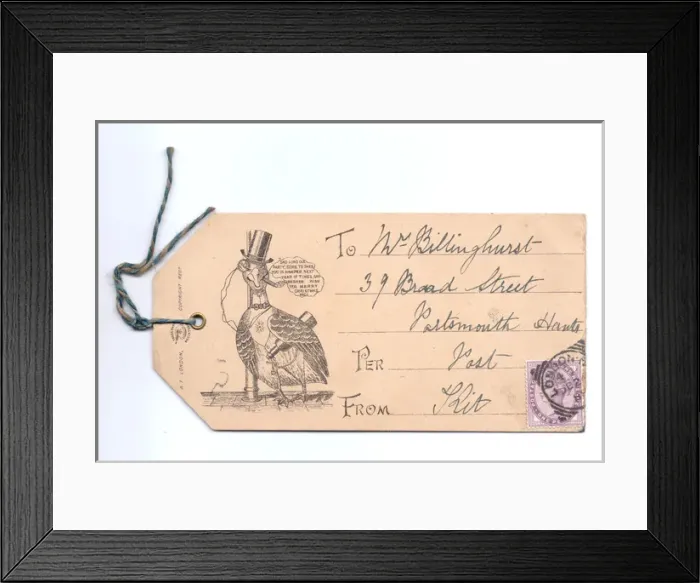 Framed Print : Comic humanised turkey on a Christmas label Framed Print : Comic humanised turkey on a Christmas label