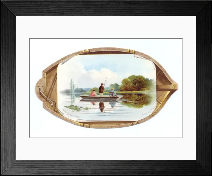 Framed Print : Greetings card in the shape of a boat Framed Print : Greetings card in the shape of a boat