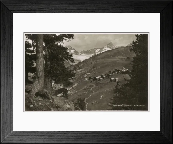 Framed Print : Findelen, a hillside village near Zermatt, Switzerland Framed Print : Findelen, a hillside village near Zermatt, Switzerland