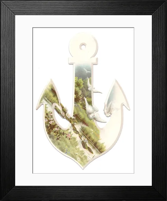 Framed Print : Greetings card in the shape of an anchor Framed Print : Greetings card in the shape of an anchor