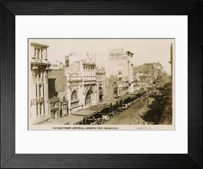 Framed Print : Australia - Bourke Street (Central) looking West, Melbourne Framed Print : Australia - Bourke Street (Central) looking West, Melbourne