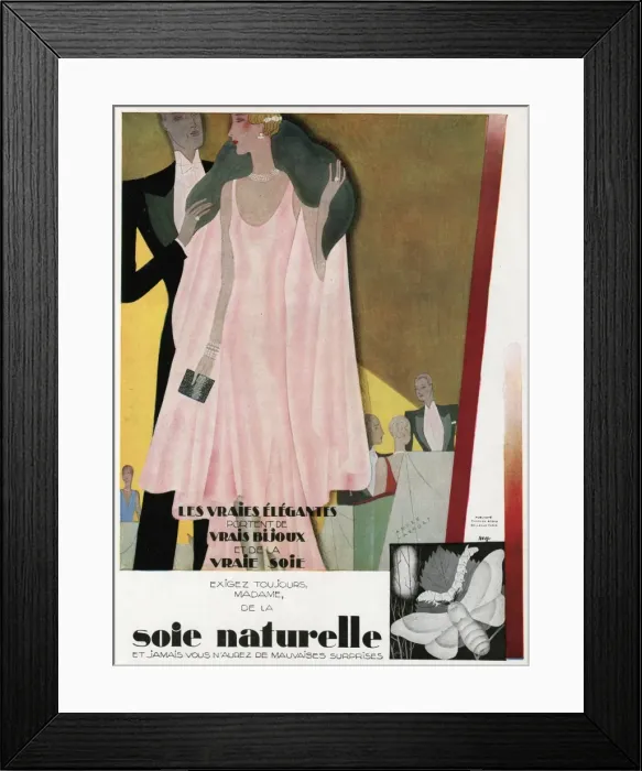 Framed Print : Advertisement for natural silk Framed Print : Advertisement for natural silk