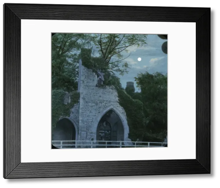 Framed Print : Medmanham. Medmenham - moon shining on creeper covered ruins Framed Print : Medmanham. Medmenham - moon shining on creeper covered ruins