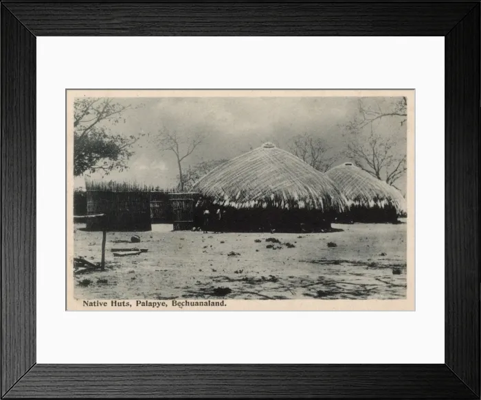 Framed Print : Native huts in Palapye, Bechuanaland, South Africa Framed Print : Native huts in Palapye, Bechuanaland, South Africa