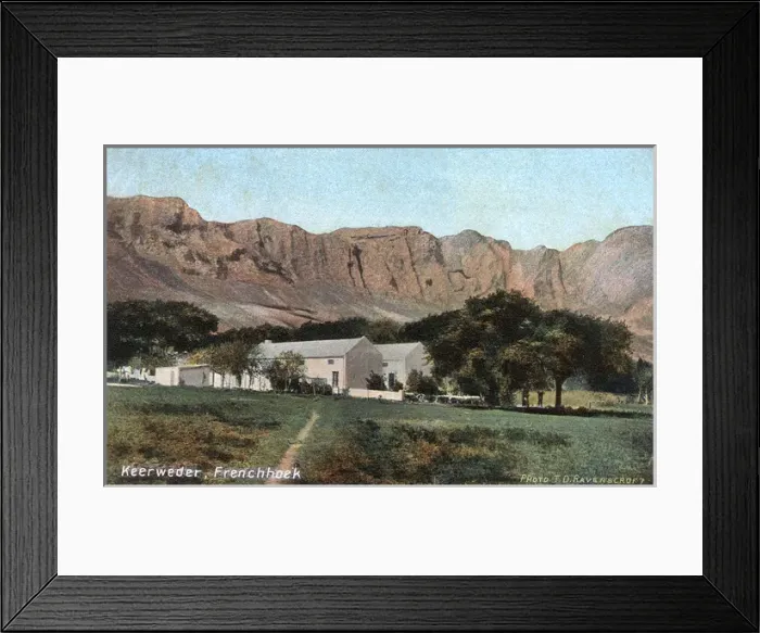 Framed Print : Keerweder Cottages, Franschhoek, Cape Colony, South Africa Framed Print : Keerweder Cottages, Franschhoek, Cape Colony, South Africa