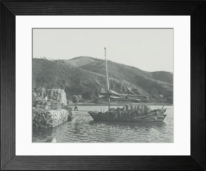 Framed Print : South China - Junk - loading straw Framed Print : South China - Junk - loading straw