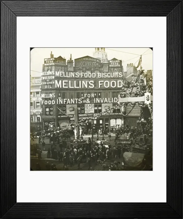 Framed Print : Advertising Mellins Food at Ludgate Circus Framed Print : Advertising Mellins Food at Ludgate Circus