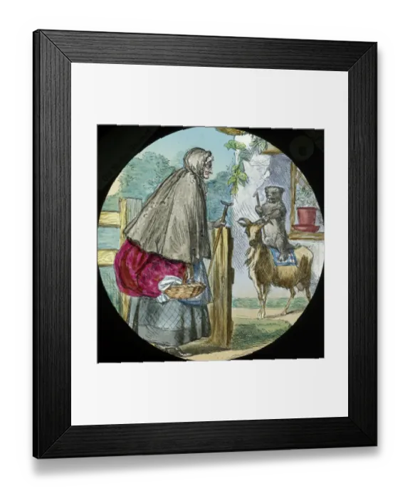 Framed Print : Nursery Rhymes - He was riding a goat Framed Print : Nursery Rhymes - He was riding a goat