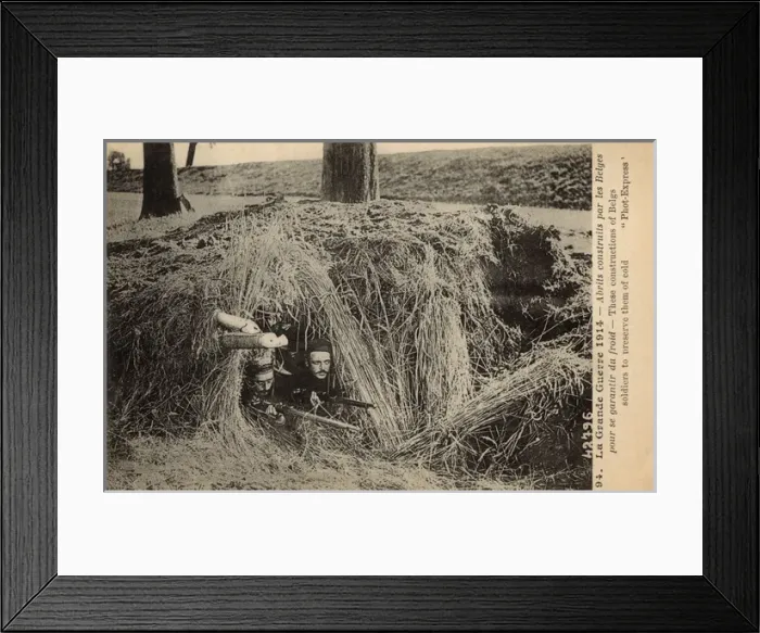 Framed Print : WW1 - Belgian Army roadside dugout - Cold Protection Framed Print : WW1 - Belgian Army roadside dugout - Cold Protection