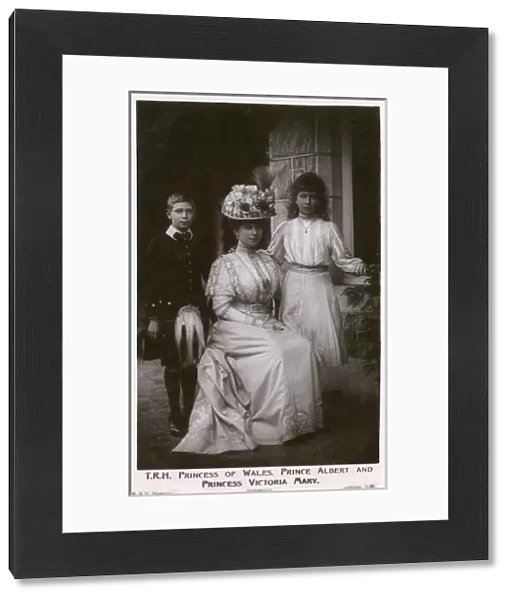 Mary, Princess of Wales with Prince Albert and Princess Mary