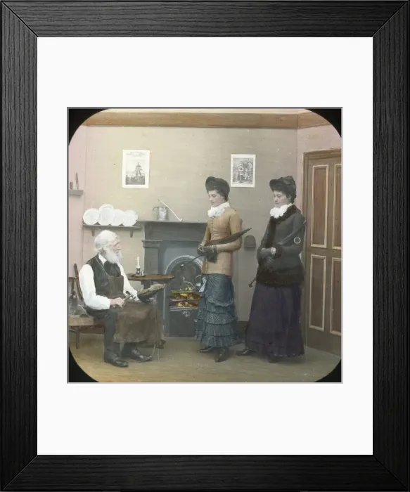 Framed Print : David mending a shoe Framed Print : David mending a shoe