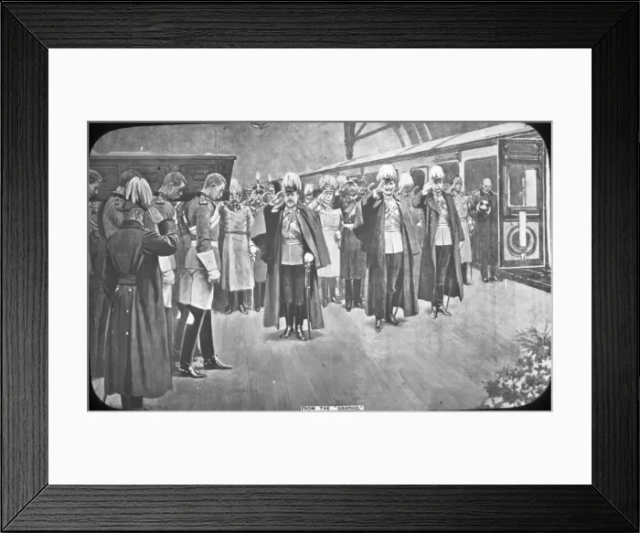 Framed Print : Funeral of Edward VII - (Royal) Mourners at Paddington Framed Print : Funeral of Edward VII - (Royal) Mourners at Paddington