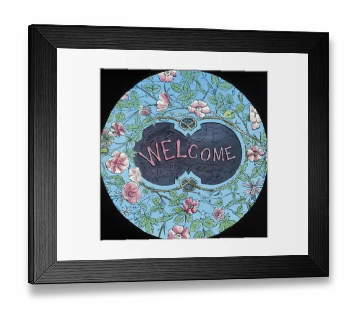 Framed Print : Mottos - Flowery Welcome Framed Print : Mottos - Flowery Welcome