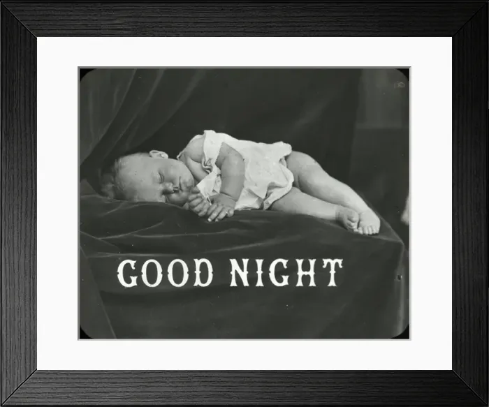 Framed Print : Mottos - Good night Baby Framed Print : Mottos - Good night Baby