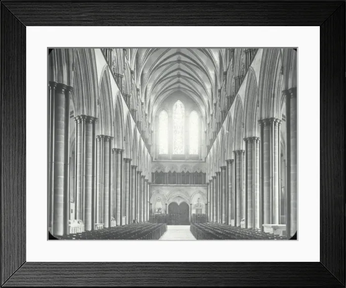 Framed Print : English Cathedrals - The Nave, Salisbury Framed Print : English Cathedrals - The Nave, Salisbury