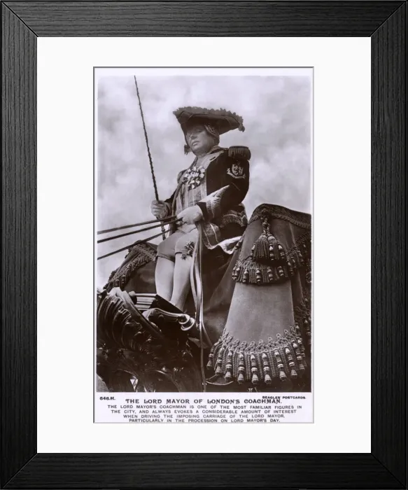 Framed Print : The Lord Mayor of Londons Coachman driving his carriage Framed Print : The Lord Mayor of Londons Coachman driving his carriage