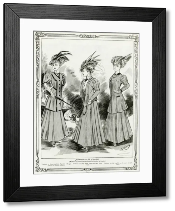 Framed Print : Womens hunting attire 1906 Framed Print : Womens hunting attire 1906