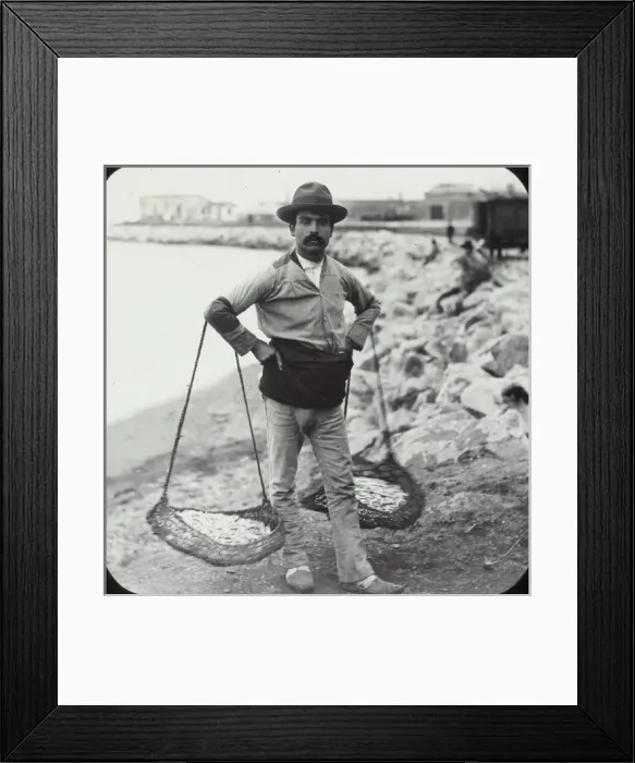 Framed Print : Spain and Portugal - Fisherman standing proudly on the shore Framed Print : Spain and Portugal - Fisherman standing proudly on the shore