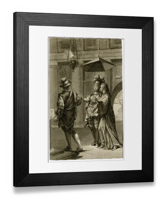 Framed Print : 18th century engraving, fancy dress Framed Print : 18th century engraving, fancy dress