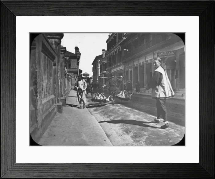 Framed Print : China - Coolie with geese Framed Print : China - Coolie with geese