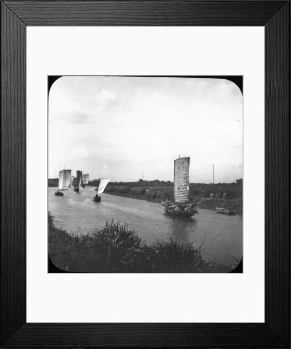 Framed Print : China - Native Boats on the Creek Framed Print : China - Native Boats on the Creek