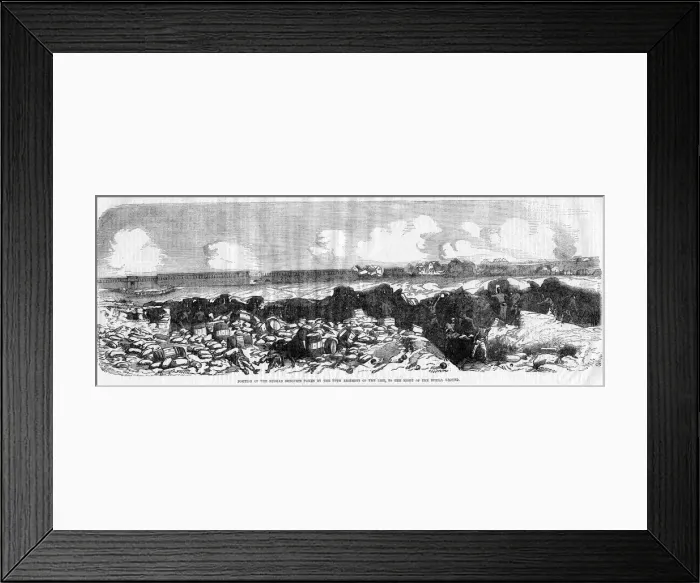 Framed Print : Crimean War, Russian redoubts taken by 98th Regiment Framed Print : Crimean War, Russian redoubts taken by 98th Regiment