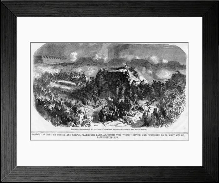 Framed Print : Crimean War, engagement of Russian and allied forces Framed Print : Crimean War, engagement of Russian and allied forces