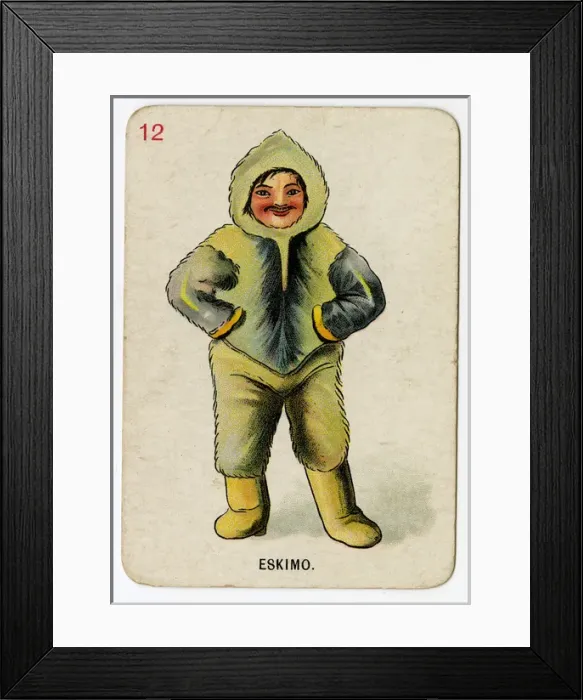 Framed Print : Florence Upton playing cards - Eskimo Framed Print : Florence Upton playing cards - Eskimo