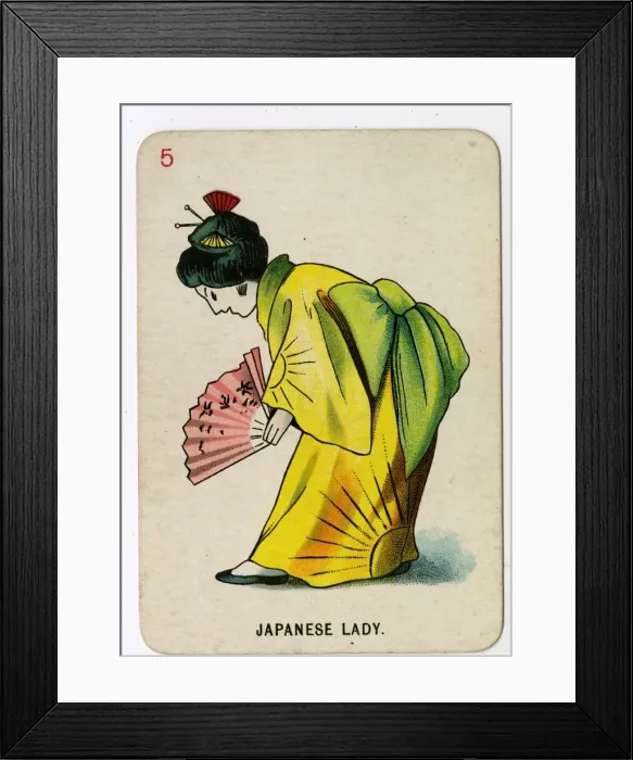 Framed Print : Florence Upton playing cards - Japanese Lady Framed Print : Florence Upton playing cards - Japanese Lady