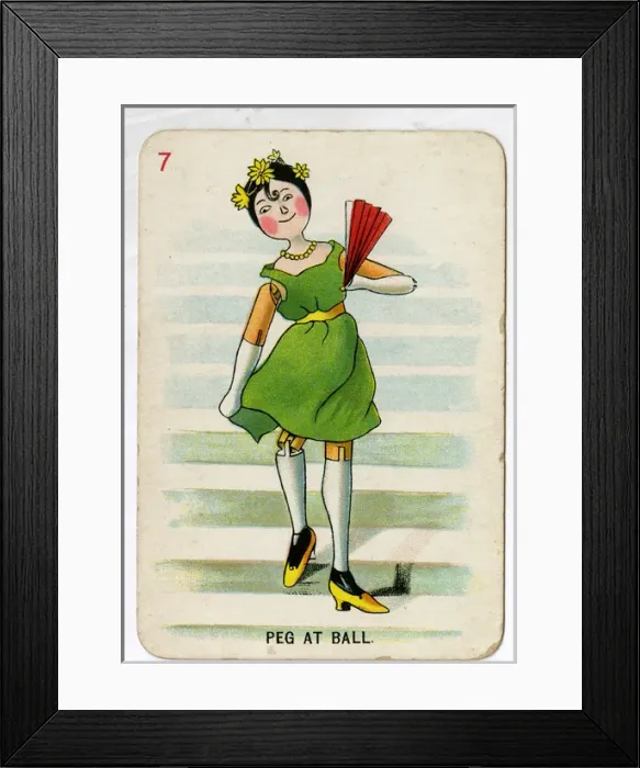 Framed Print : Florence Upton playing cards - Peg at Ball Framed Print : Florence Upton playing cards - Peg at Ball