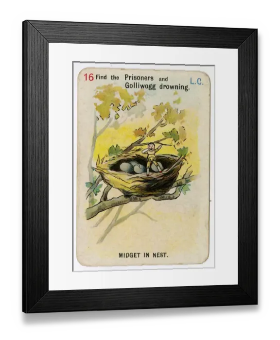 Framed Print : Florence Upton playing cards - Midget in Nest Framed Print : Florence Upton playing cards - Midget in Nest