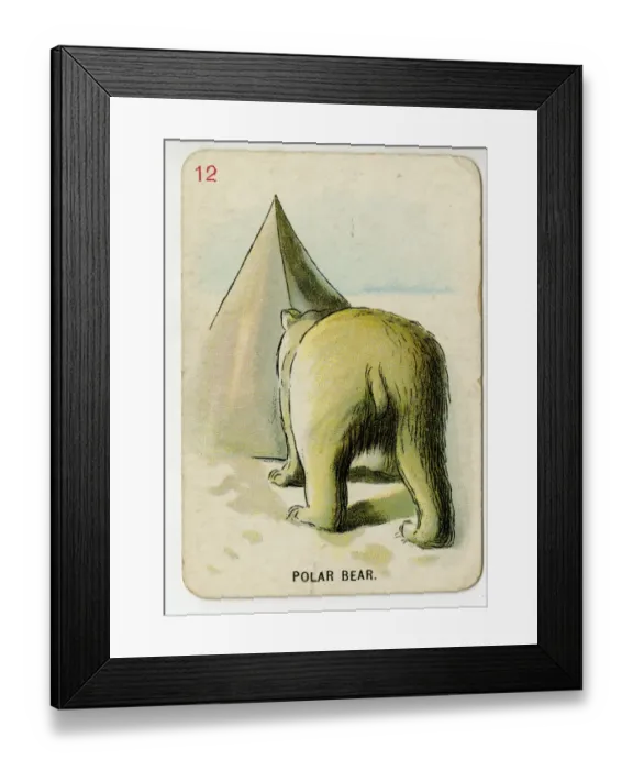Framed Print : Florence Upton playing cards - Polar Bear Framed Print : Florence Upton playing cards - Polar Bear