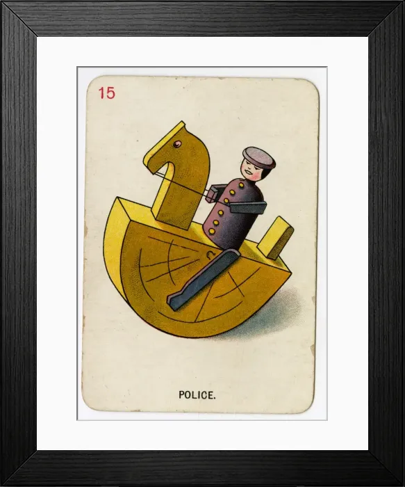 Framed Print : Florence Upton playing cards - Police Framed Print : Florence Upton playing cards - Police