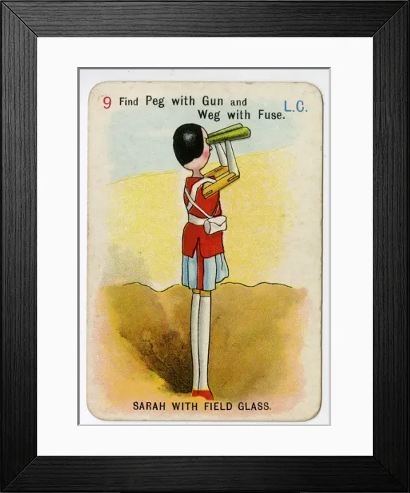 Framed Print : Florence Upton playing cards - Sarah with Field Glass Framed Print : Florence Upton playing cards - Sarah with Field Glass
