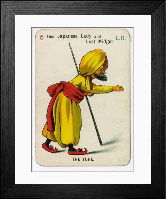 Framed Print : Florence Upton playing cards - The Turk Framed Print : Florence Upton playing cards - The Turk