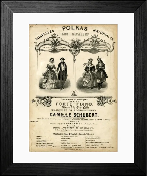 Framed Print : Music cover, National Polkas by Camille Schubert Framed Print : Music cover, National Polkas by Camille Schubert