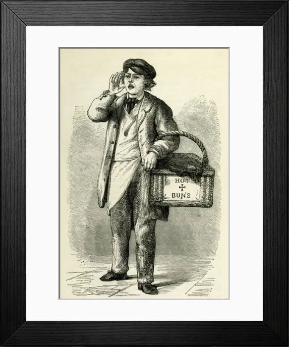 Framed Print : Occupations 1882 - Hot Cross Buns Seller Framed Print : Occupations 1882 - Hot Cross Buns Seller