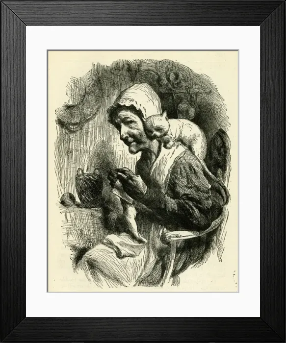 Framed Print : Occupations 1882 - Woman with Cat Framed Print : Occupations 1882 - Woman with Cat