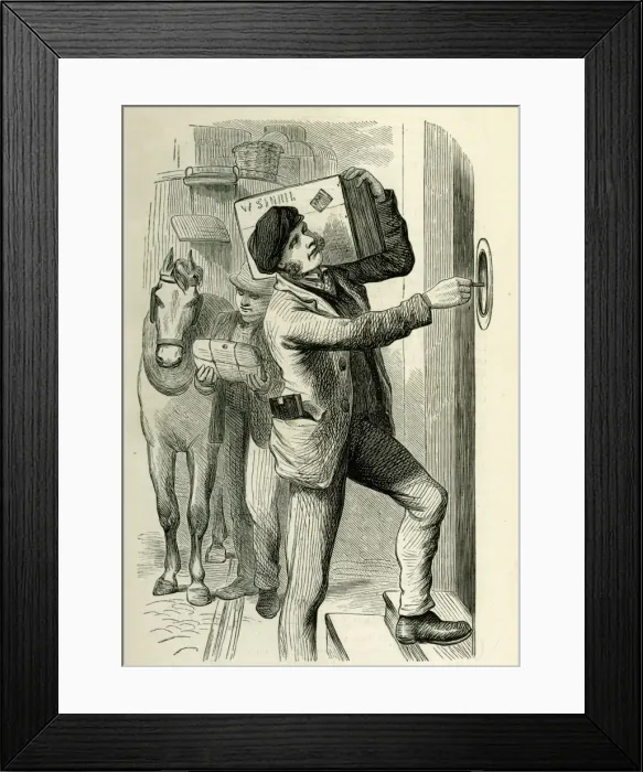 Framed Print : Occupations 1882 - Parcel Delivery Man Framed Print : Occupations 1882 - Parcel Delivery Man