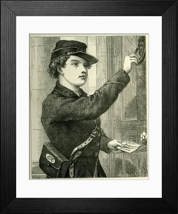 Framed Print : Occupations 1882 - Post Boy Framed Print : Occupations 1882 - Post Boy